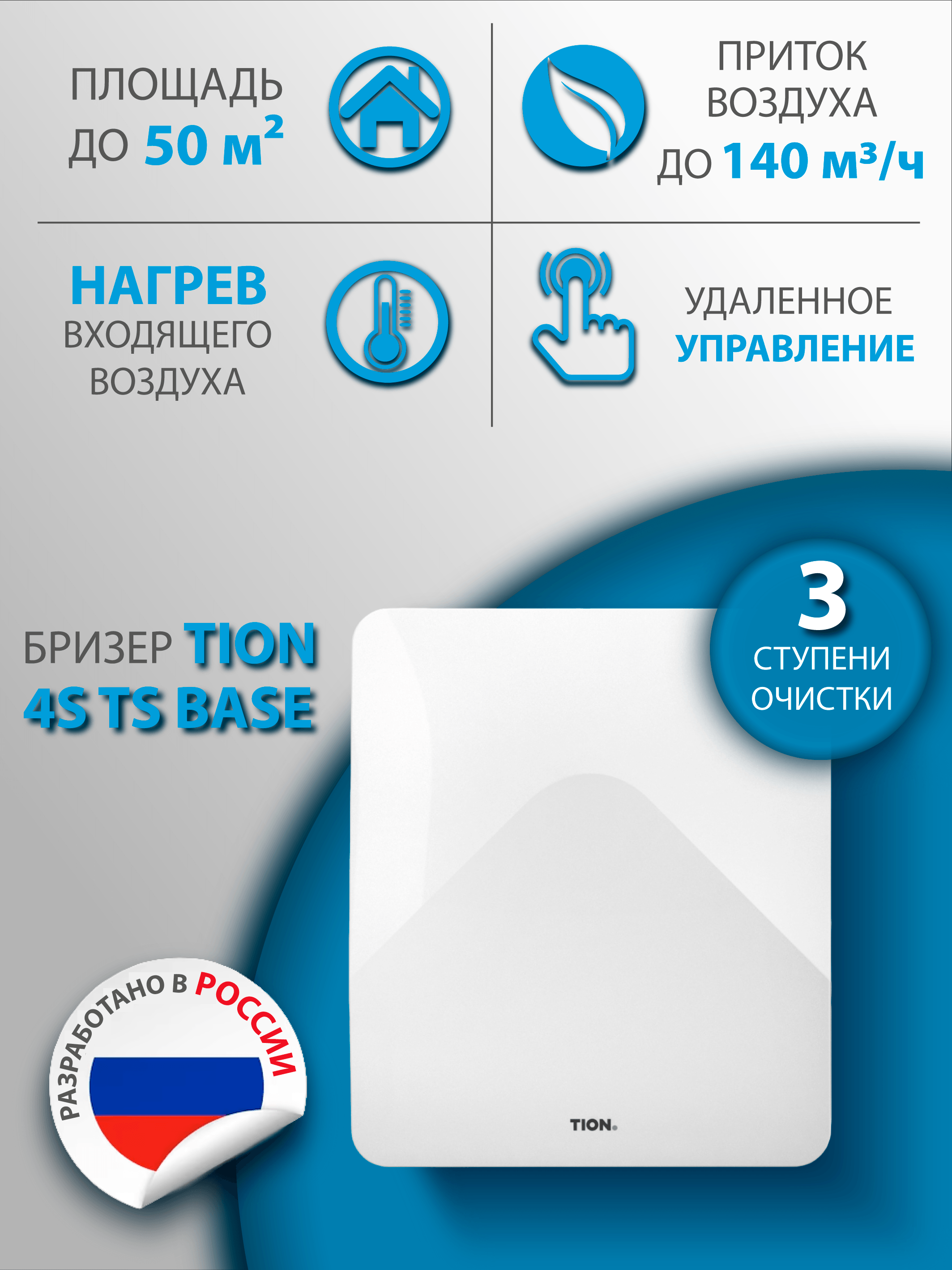 Приточный очиститель воздуха Tion 4S TS Base