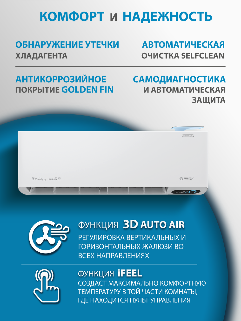 Инверторная сплит-система бризер Royal Clima ROYAL FRESH STANDARD Full DC EU Inverter RCI-RFS35HN