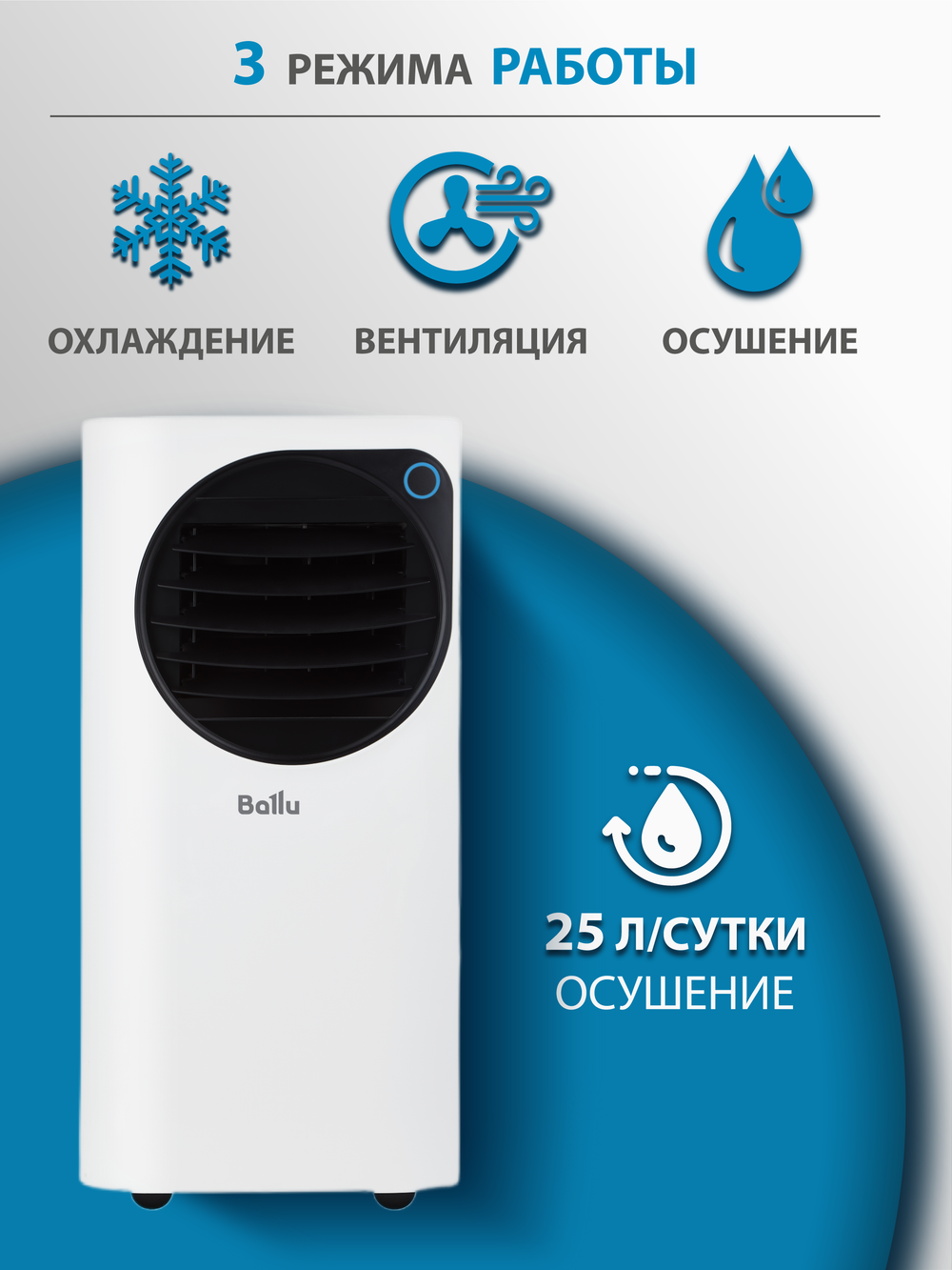 Мобильный кондиционер Ballu Eclipse BPAC-10 EPW/N6 white