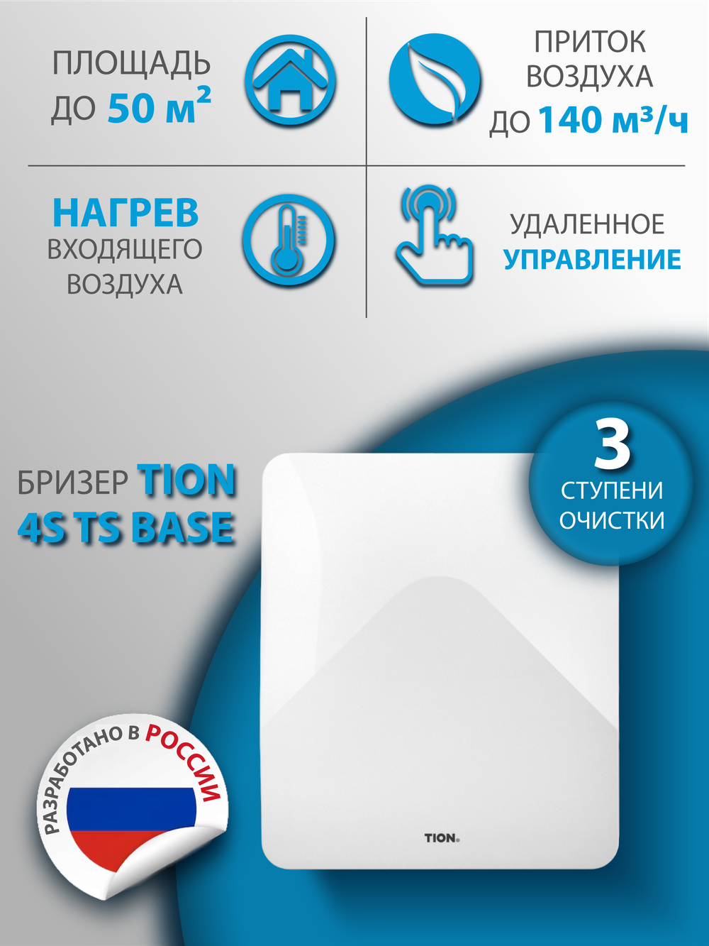 Приточный очиститель воздуха Tion 4S TS Base