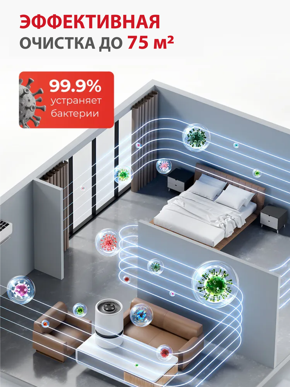 Приточный очиститель воздуха Royal Clima Brezza RCB-H 150 Lux (с нагревом)