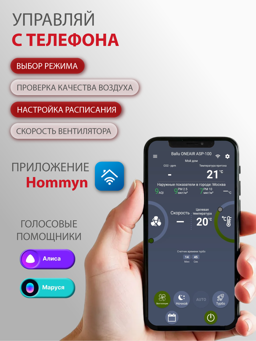 Приточный очиститель воздуха Ballu Oneair ASP-100