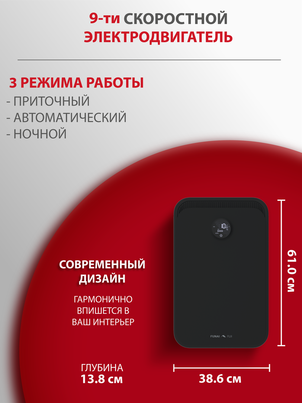 Рекуператор приточно-вытяжной Funai Fuji ERW-150X.D