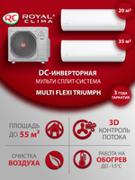Мульти сплит-система на 2 комнаты Royal Clima TRIUMPH Inverter RCI-TMN07HN/TMN12HN/2RMN-18HN/OUT
